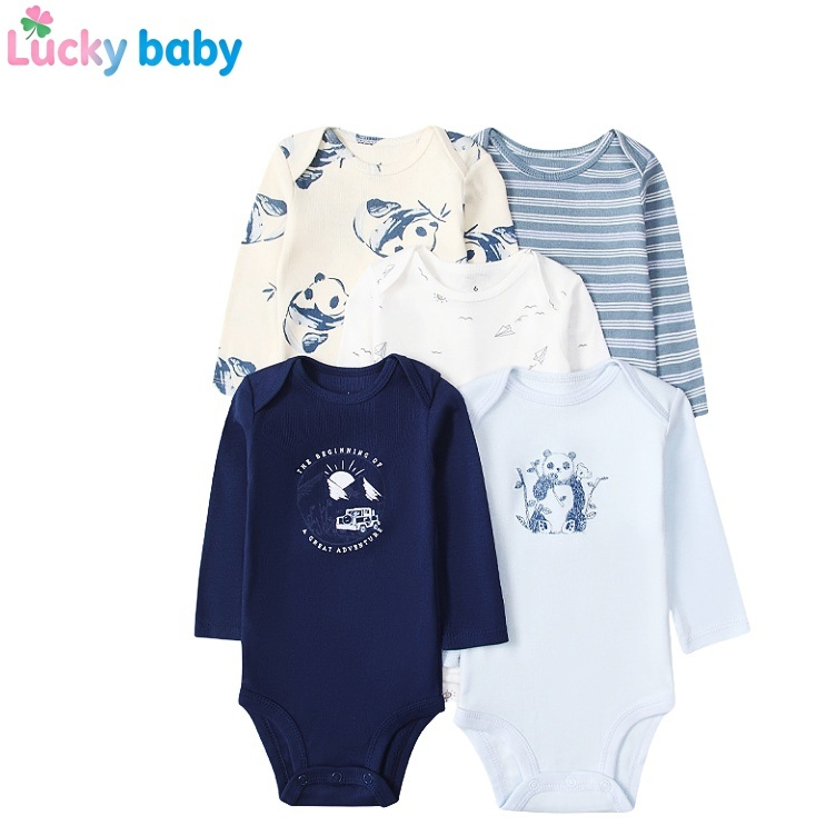 Lucky baby Macacão de cinco peças de manga comprida para bebê menino
