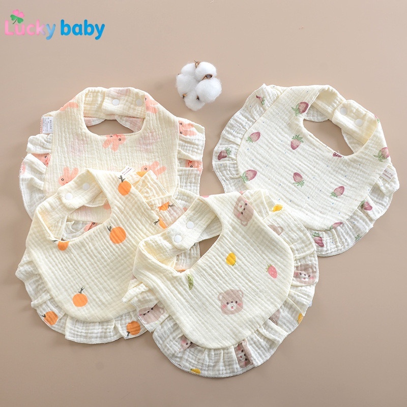 Lucky baby Toalha de Saliva para bebê com babador de gaze de algodão puro de 6 camadas em Oferta na Shopee