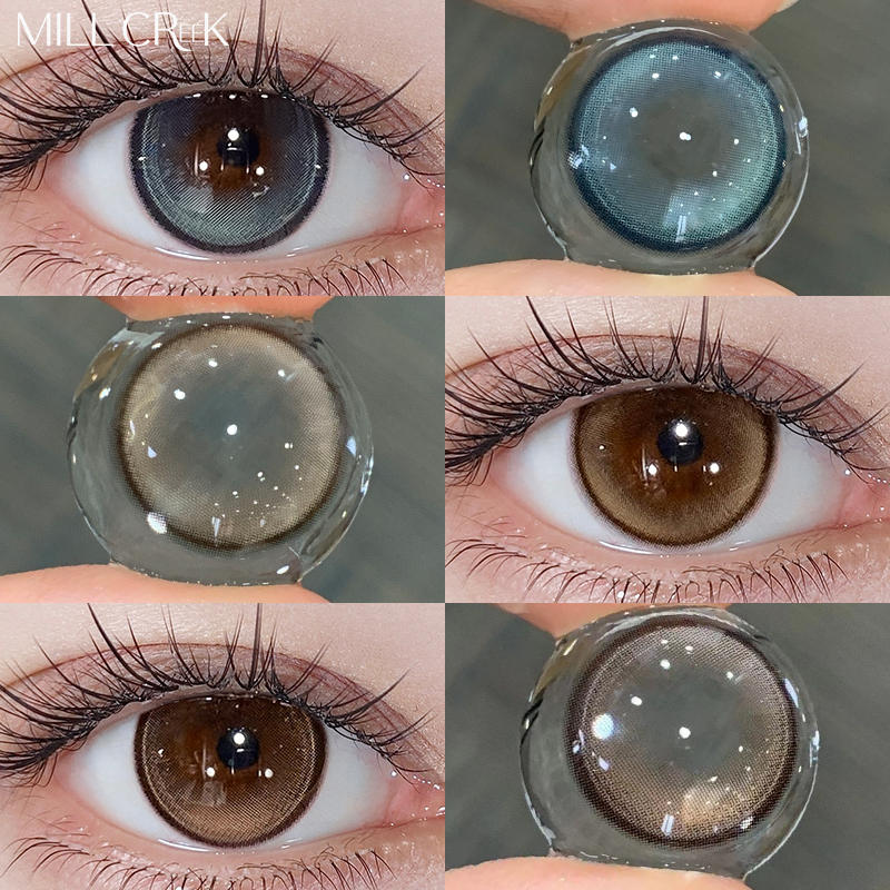 Lentes De Contato De Hidrogel Mill Creek , Coloridas , Grau 0 ~ 8.00 , Uso Por Um Ano , 14.2 Mm , Maquiagem Diária
