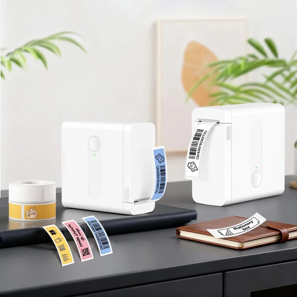 2025 Nova Impressora Térmica Sem Tinta D12 De Etiquetas Portátil Bluetooth Mini Adesivos Fio Com Cortador DIY Código De em Oferta na Shopee