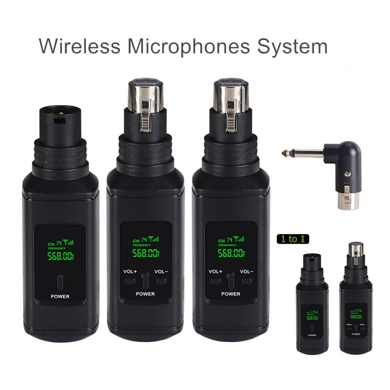 Sistema De Microfones Sem Fio Com Microfone Dinâmico 2.4G Receptor Transmissor De Áudio Para PA De Guitarra Misturadora