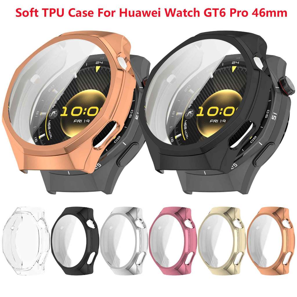 Capa Completa TPU Caso Para Huawei Relógio GT6 Pro 46mm Smartwatch Protetor De Tela Macia Pára-Choques GT 6 Escudo
