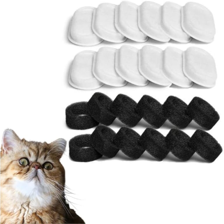 Filtro dispensador de água para gatos, filtro de carvão ativado, Material de qualidade alimentar de várias peças, filtro