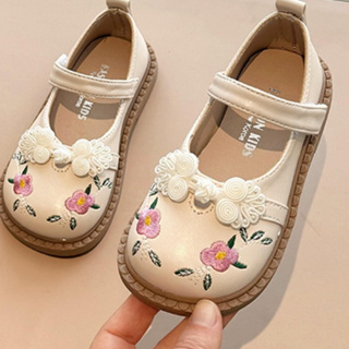 Sapato Infantil Menina Novo Estilo Retro Bordado Princesa Sapatos/Sapatos de Dança Macios e Confortáveis em Oferta na Shopee