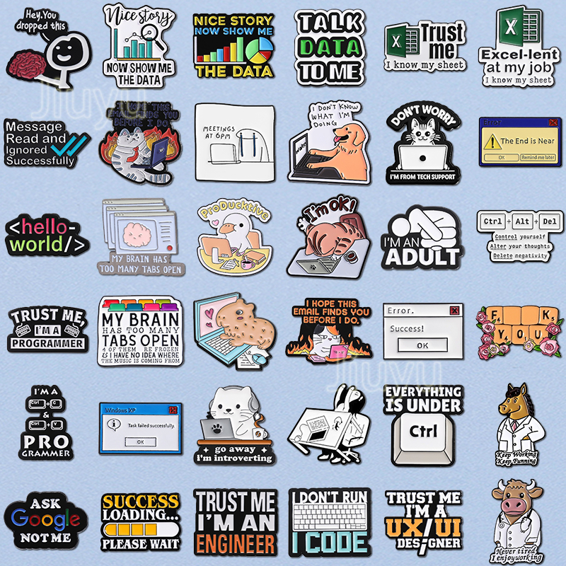 Engraçado Trabalho Citações Esmalte Pino Computador Erro Broche Tudo Sob Controle Pinos Lapela Distintivo Na Mochila Ace