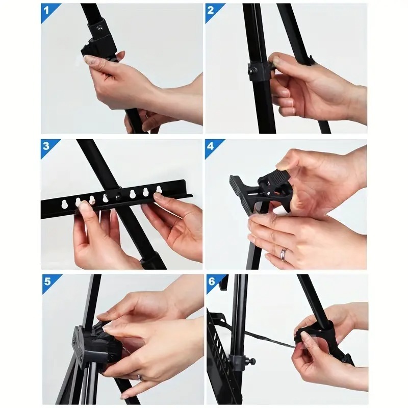 Cavalete Tripé de Pintura Profissional 1,60m Dobrável com Bolsa – Para Tela Grande, Aço Resistente 3kg