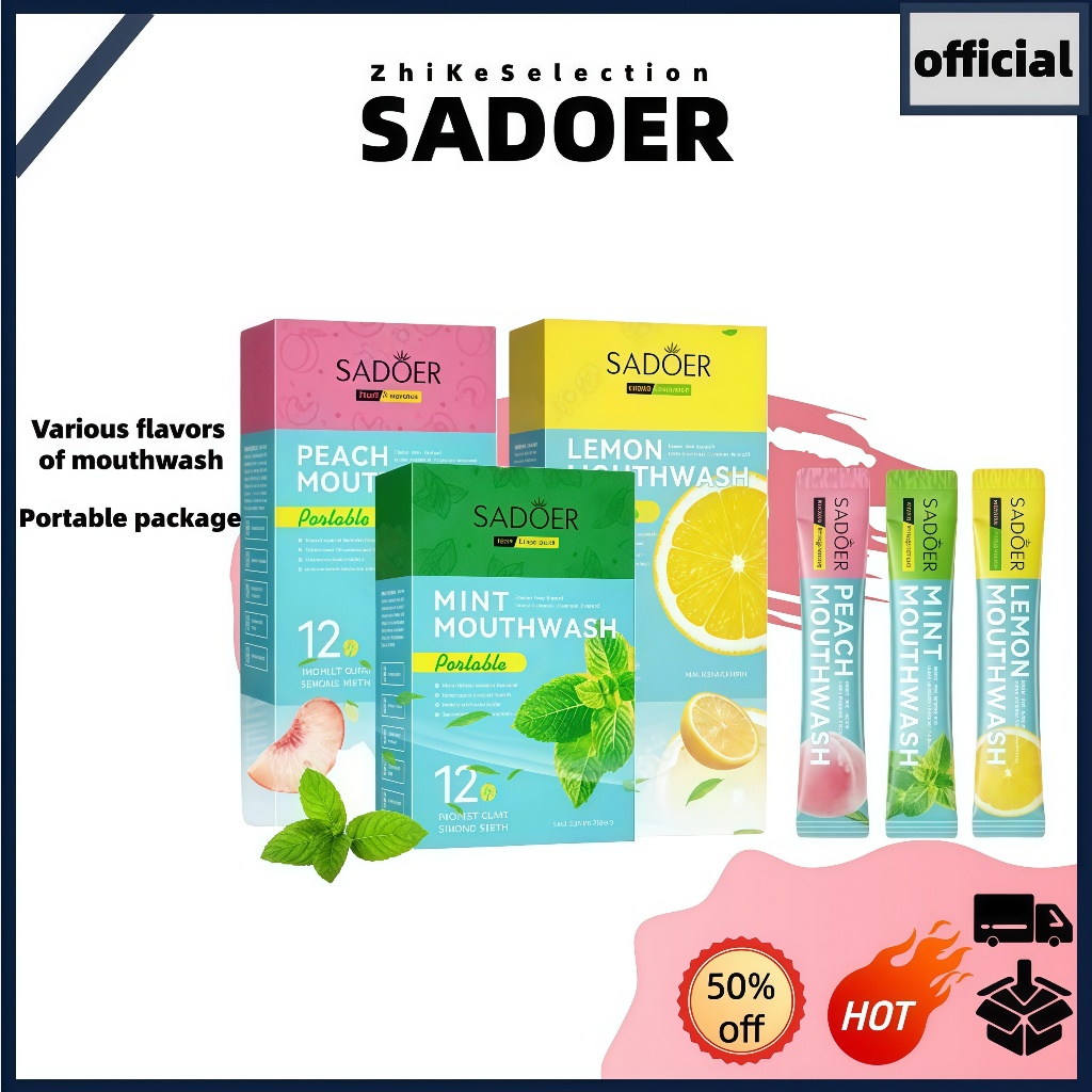 3.15 [SADOER] Enxaguador Bucal Natural Com Sabor De Frutas , Proporcionando Proteção De Gengiva Forte 24 Horas/Respiraçã em Oferta na Shopee