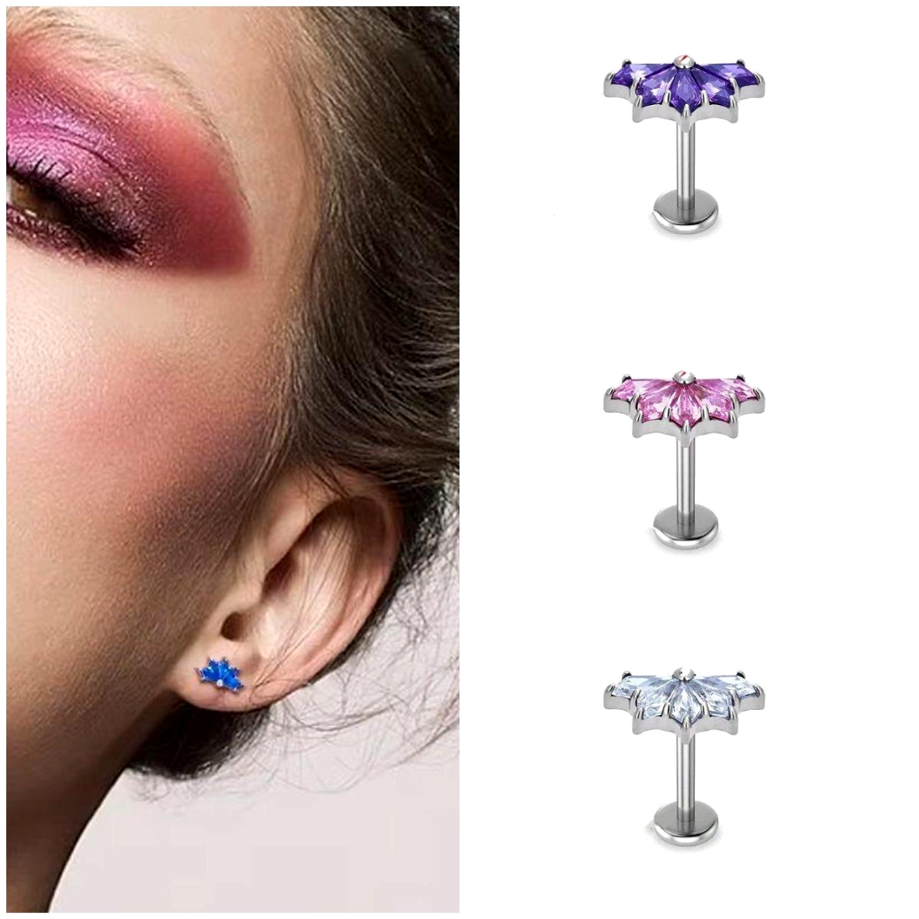 Joias piercing De Brinco De Folha De Liga De Titânio em Oferta na Shopee