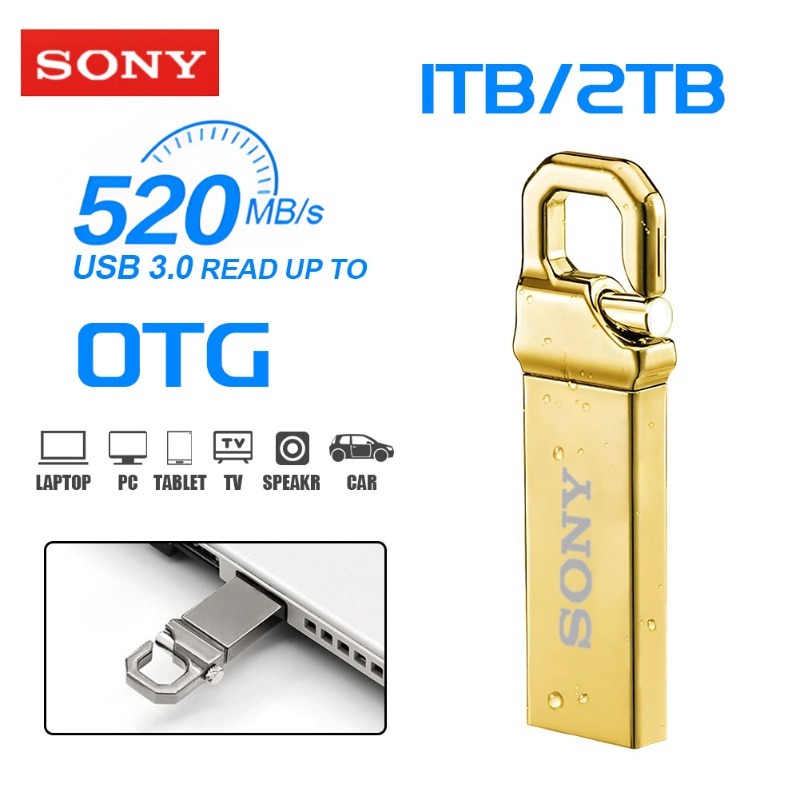 SONY 2TB 1TB Metal Flash Drive Transferência De Super Alta Velocidade U Disk USB 3.2 À Prova Dwaterproof Água Tipo-C Mem