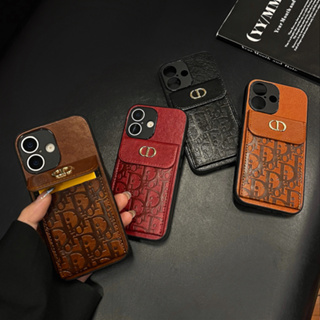 Capa De Couro Luxuosa Com Logotipo De Metal 3D Para iPhone 17 16 15 14 13 12 11 Pro Max Plus em Oferta na Shopee