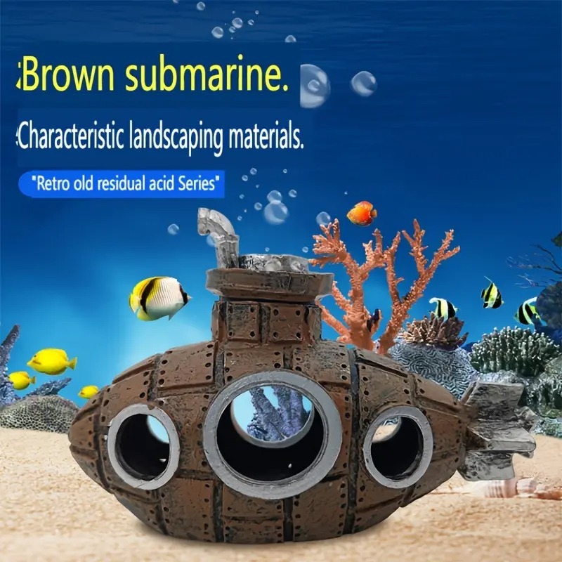 Decoração Para Aquário Submarino  Escultura Submarina Ornamentos Submarinos Abrigo De Peixes Caverna Acessórios