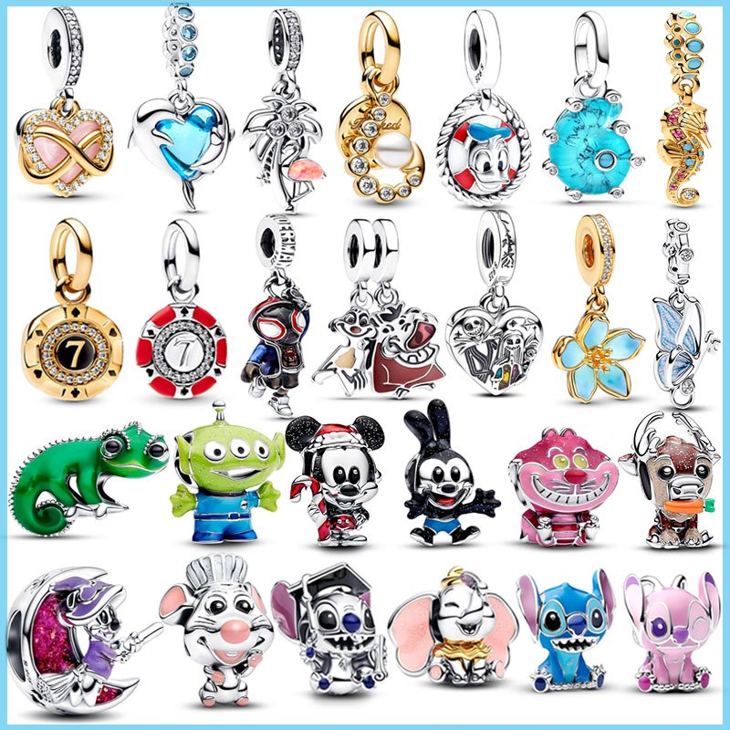 925 Prata Esterlina Encantos Contas Venda Quente Chips Da Sorte Teddy Graduação Boné Caber Mulher DIY Pulseira Jóias Faz