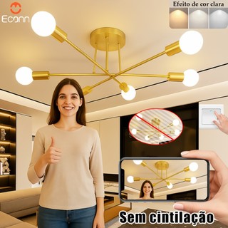 LED Lâmpada de teto LED Design moderno lustres 6 luzes Três cores de luz Adequado para o quarto sala cozinha corredor