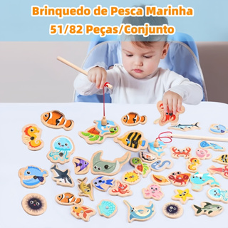 Kit Brinquedo Pesca Magnética Crianças 1-3 Anos-Jogo Educativo para Aprendizado Precoce e Interação entre Pais e Filhos em Oferta na Shopee