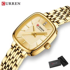 CURREN Relógio Feminino Marca Original Pulseira De Aço Inoxidável Mostrador Pequeno Moda Quartzo À Prova D'água 9093