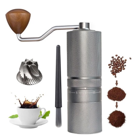 Moedor de Café Manual Inox com Moinho de Cerâmica Ajustável para Grãos de Café Portátil