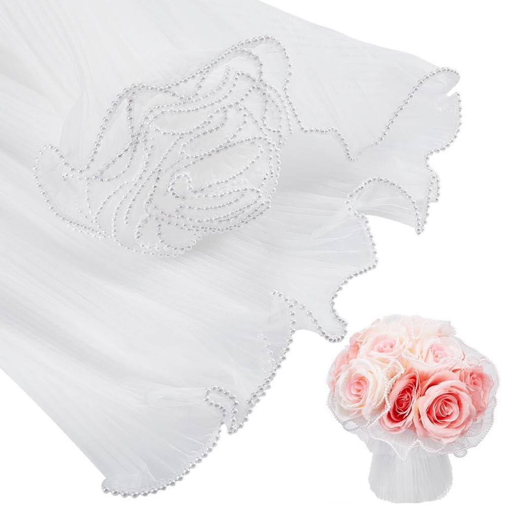 Uniwity Papel de Embrulho Coreano para Flores Buquê Casamento Rosa Malha Fio Ondulado Floricultura em Oferta na Shopee