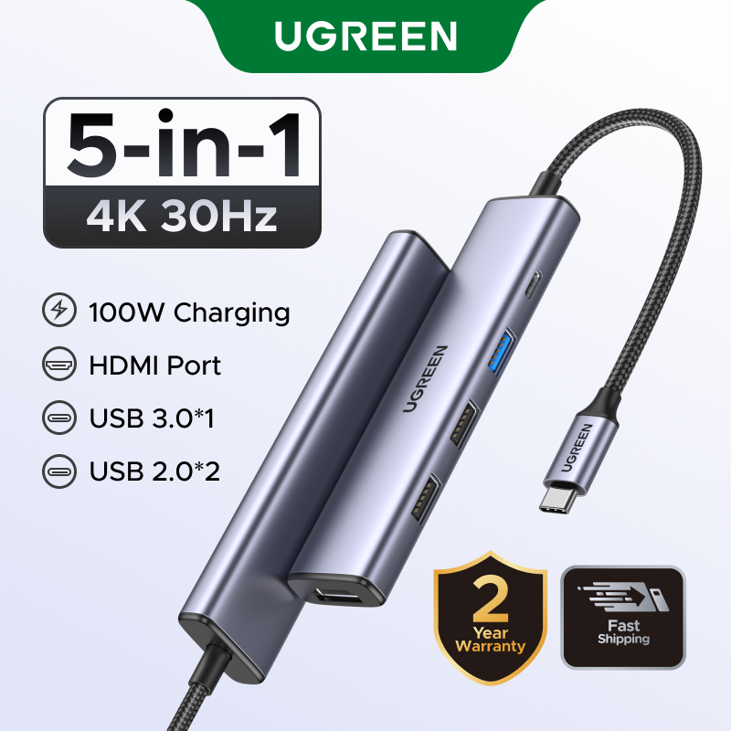 UGREEN 5Gpbs USB-C Para 3.0 HUB HDMI 4K 30Hz PD100W Adaptador MacBook Air Dell XPS13 IPAD Pro 2020 Samsung S21 \ S20