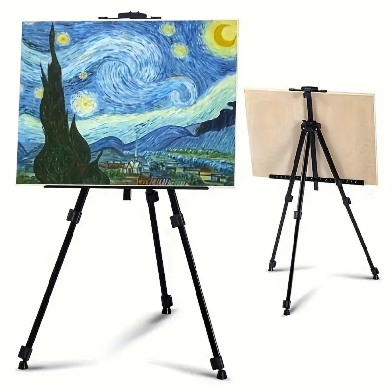 Cavalete Tripé de Pintura Profissional 1,60m Dobrável com Bolsa – Para Tela Grande, Aço Resistente 3kg em Oferta na Shopee