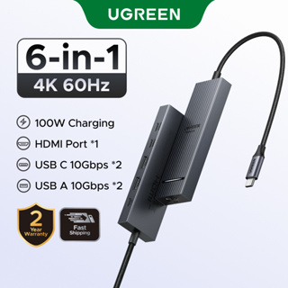 UGREEN 4K60hz 6-IN-1USB-C Estação De Acoplamento Multifuncional USB3.2 Gen2 10 Gbps Para iPad Air M2 2024 MacBook Pro em Oferta na Shopee
