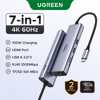 UGREEN USB C HUB 4K 60Hz Para HDMI 2.0 RJ45 3.0 PD Adaptador Alumínio MacBook Pro Air Surface 7 Samsung S22 em Oferta na Shopee