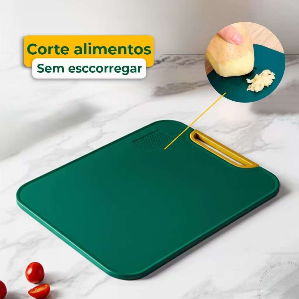 kit 1/2 Tábua De Corte Antibacteriana À Prova De Mofo 38cm Com Suporte Em Pé Para Cozinha