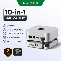 UGREEN 10Gbps 4K @ 240Hz 2xUSB-C Para DP 1xUSB 3.2 Gen2 10Gbps 4xUSB-A 3.2 10Gbps HUB 1xSD & TF 1xM . 2 Nvme 1x3.5MM Mul