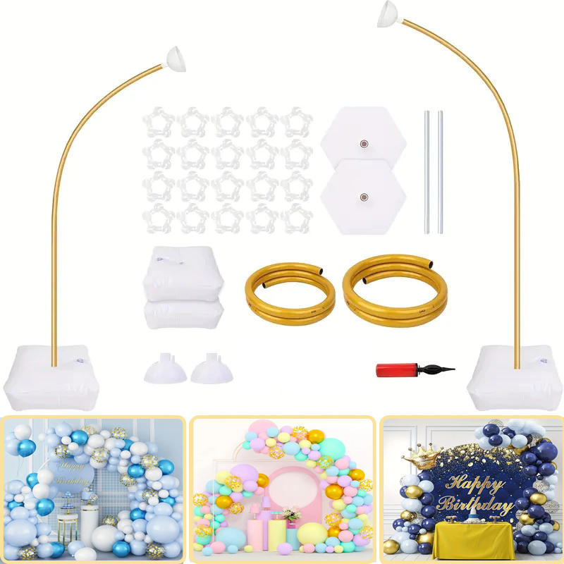 Kit 2 Estrutura Arco 2,5m Desmontável Ferro Reforçado Regulável para Festas e Decoração Bexigas em Oferta na Shopee