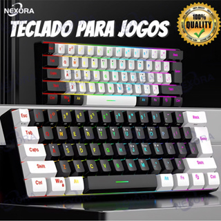 Teclado para jogos com fio 61-Key RGB Backlight Mini Compact USB-C Cabo de alimentação plugável-NX em Oferta na Shopee