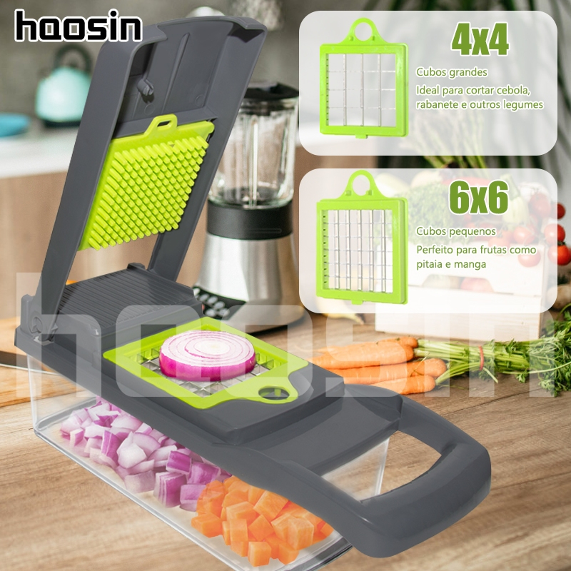 Haosin Fatiador Profissional 15 Em 1 De Aço Inoxidável , Ralador Cortador De Cozinha Multiuso Para Vegetais E Frutas