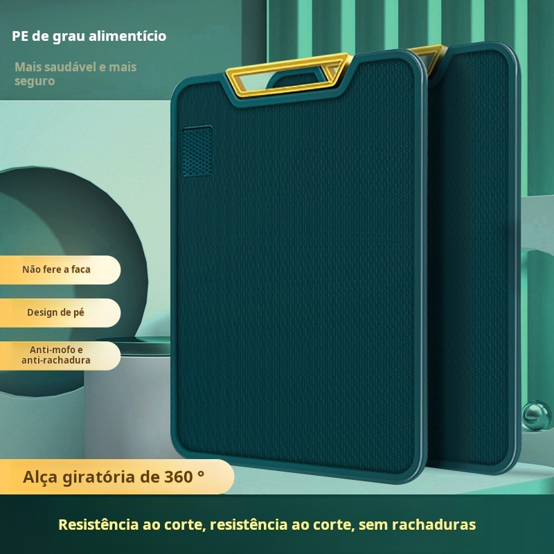 ‌Tábua de Corte Cozinha com Suporte Vertical - Redonda/Quadrada - Antimofo, Anti-Risca e Sem BPA