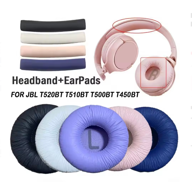 Par Almofada Espuma Para Fone Compatível Jbl Tune600 Bt T500 T510bt T450 T450bt Branco Preto em Oferta na Shopee