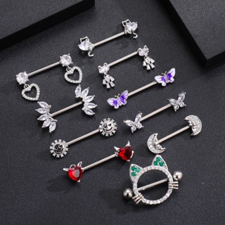 Anel De Mamilo De Aço Inoxidável Pattern Amor Piercing Corporal Único em Oferta na Shopee