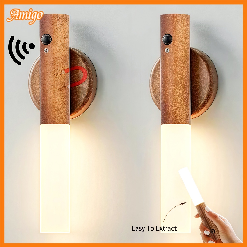 Luminária LED Inteligente com Sensor Movimento Magnética Recarregável para Parede em Oferta na Shopee