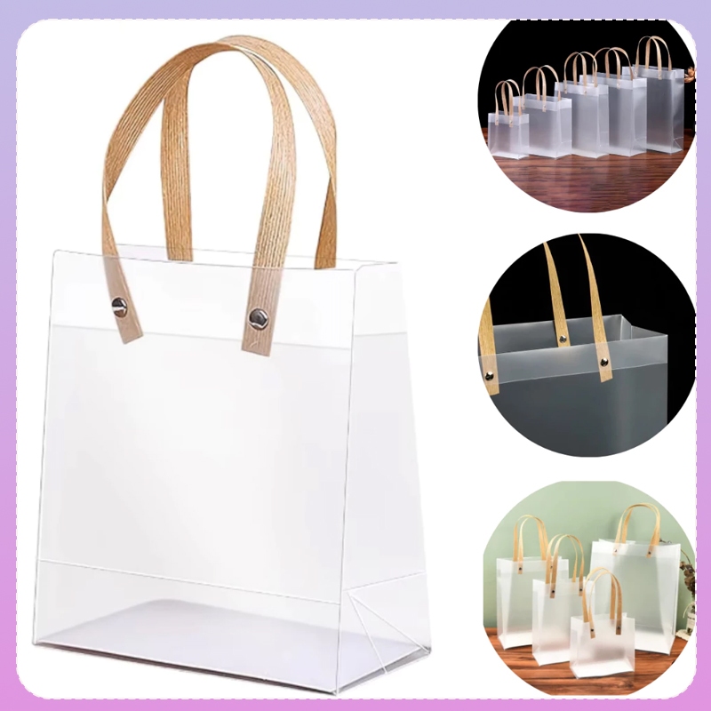 Kit 10/20/30  Sacolas de Plástico Transparente Fosco para presentes decoração lembrancinha