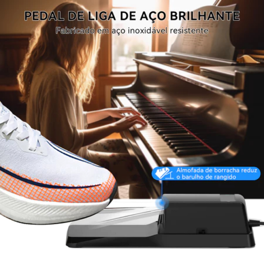 Pedal Sustain Teclado Universal Yamaha Roland Durável Resistente Bertô para piano vivaloja_viva