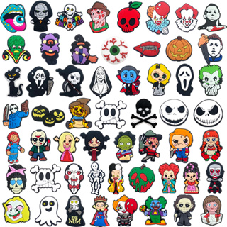 Halloween 1 Pçs Tema Terror Dos Desenhos Animados Comida Fantasma Encantos DIY Tamancos Sapato Aceessories Caber Sandáli em Oferta na Shopee