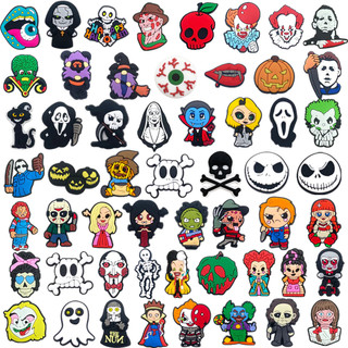 Halloween 1 Pçs Tema Terror Dos Desenhos Animados Comida Fantasma Encantos DIY Tamancos S…