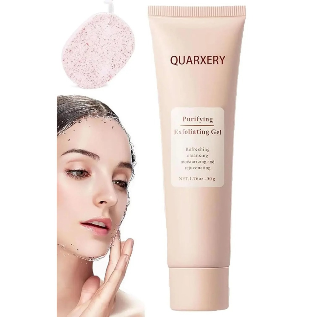 QUARXERY Gel Esfoliante Purificante Global - Textura Refrescante com Extratos Vegetais para Pele Limpa e Suave 50g