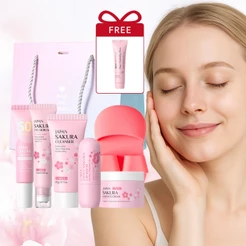 [Kit Inicial] Conjunto Completo De Rotina Para Cuidados Com A Pele Sakura LAIKOU-Hidrata , Protege E Ilumina Protetor So