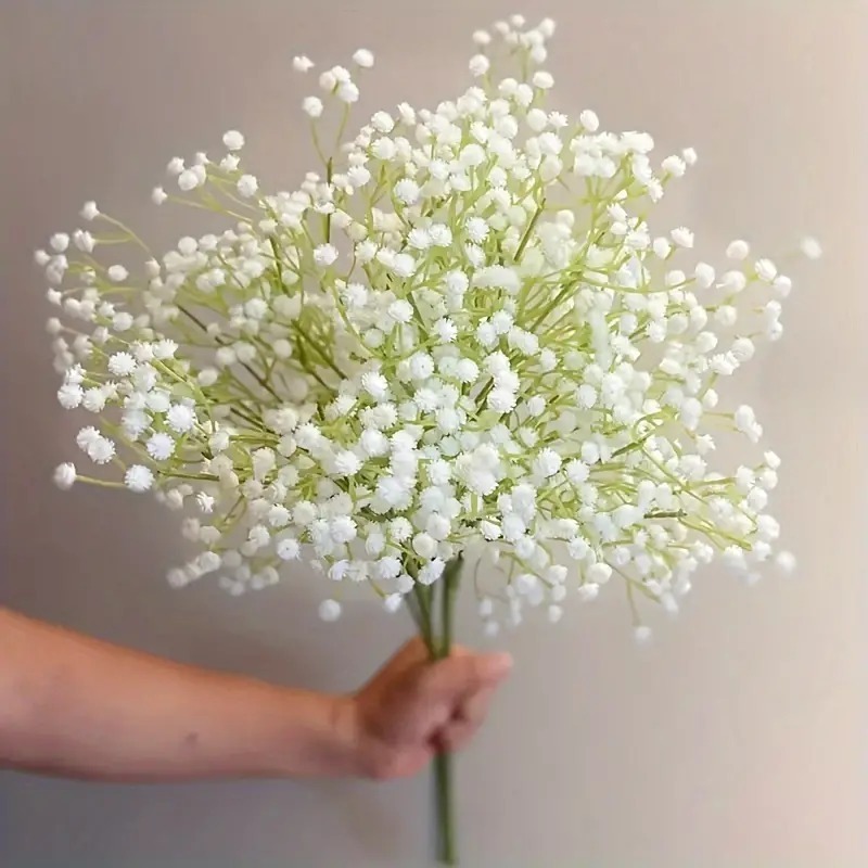 kit 5/10 Galho Gypsophila Artificial 62cm Branco - Decoração Casamentos e Festas