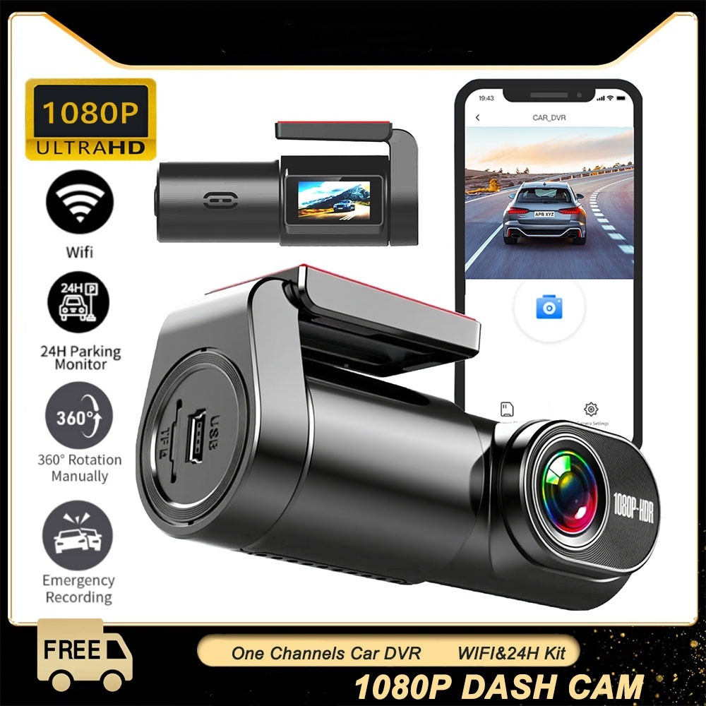 1080P WiFi Dash Cam Para Carro DVR Câmera Mini Gravador De Vídeo HD Visão Noturna Frontal Do 24h Monitor De Estacionamen