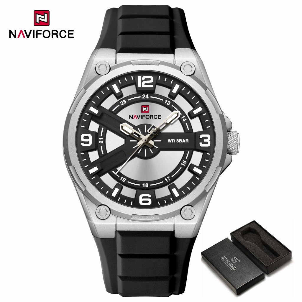 NAVIFORCE 9260 Relógio Masculino Minimalista Com Pulseira De Silicone Movimento De Quartzo