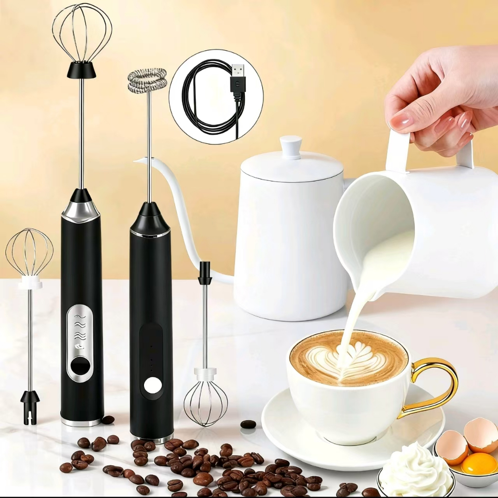 Batedor Misturador Mixer Elétrico para Bebidas Leite Café Clara de Ovo 2 em 1