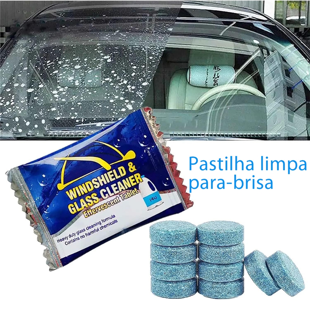 Pastilha Efervescente Limpa Para-brisa Automotivo Concentrado – Limpa Vidro, Remove Gordur...