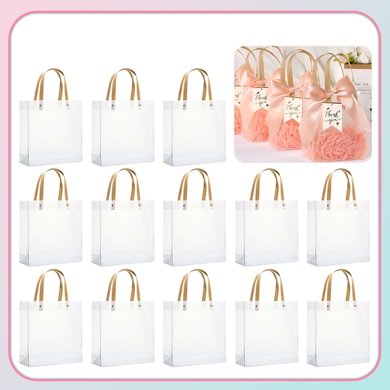 Kit 30 Sacolas de Plástico Transparente Fosco para presentes decoração lembrancinha em Oferta na Shopee