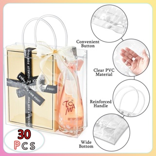 10/20/30PCS Sacola de PVC para Presente Transparente com alça para presentes de Natal, casamentos e festa de aniversário em Oferta na Shopee