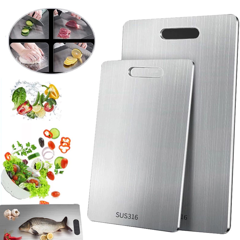 Tábua de Corte Profissional em Aço Inoxidável 316, Antimofo e Antibacteriano, Ferramenta de Cozinha em Oferta na Shopee