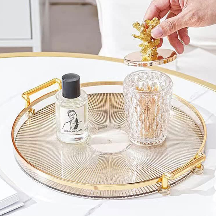 Bandeja Organizadora Decorativa Multiuso Para Servir Nórdica Com Alça e Detalhe em Dourado Decoração de Mesa em Oferta na Shopee