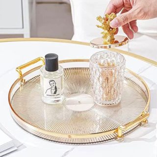 Bandeja Organizadora Decorativa Multiuso Para Servir Nórdica Com Alça e Detalhe em Dourado Decoração de Mesa em Oferta na Shopee